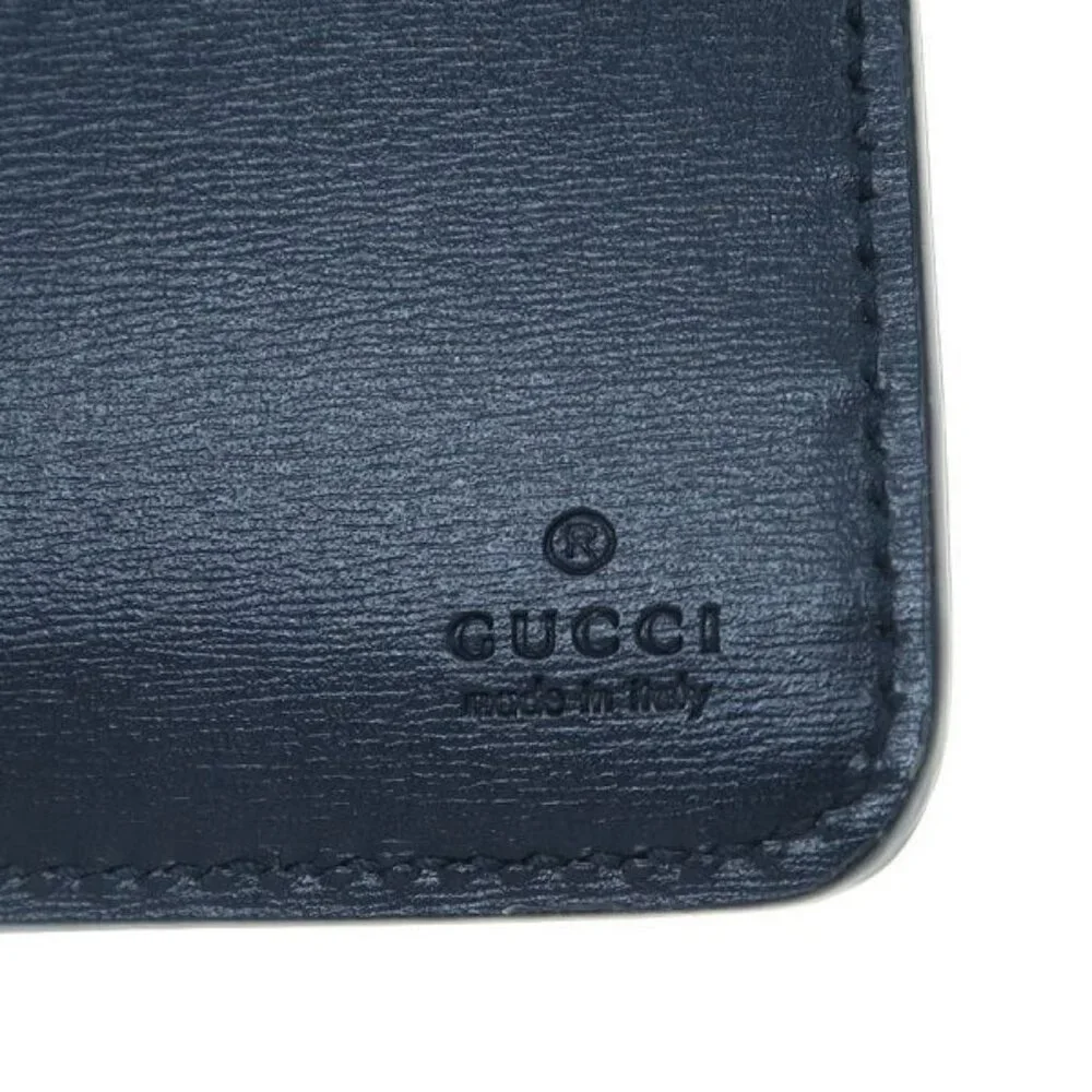 Gucci GG Canvas Compact Wallet Navy Blue - Picture 9 of 9